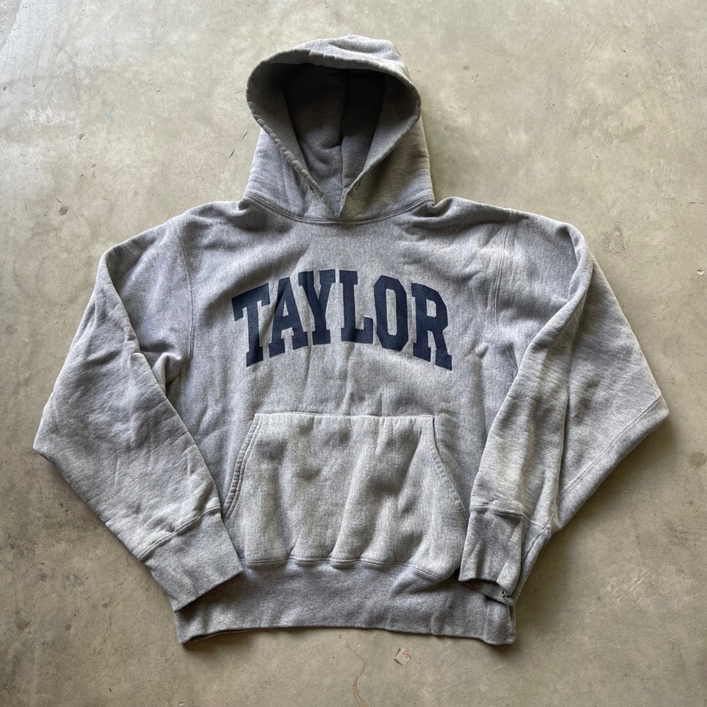 The Cotton Exchange Taylor Hoodie Mens Small Gray Made in USA Heavyweight Sweat